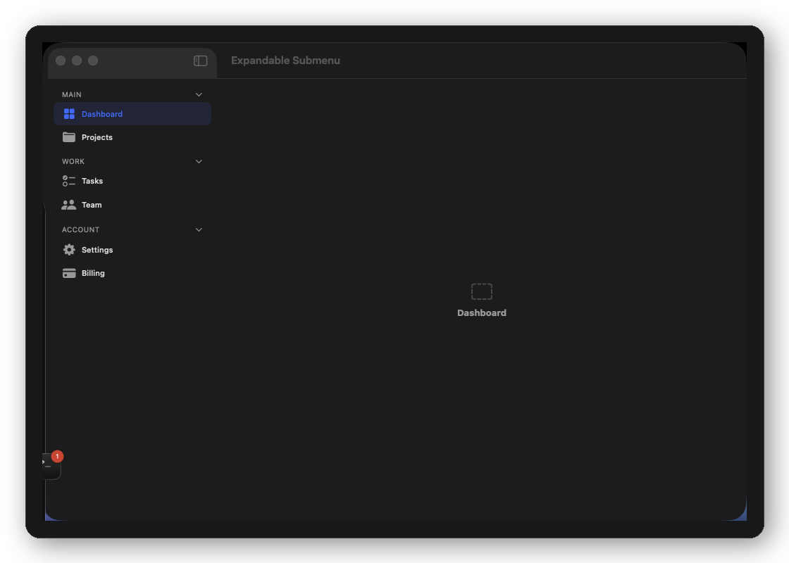 DFExpandableSubmenuShell layout